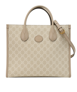 Small GG Supreme Tote, Canvas/Leather, Beige, S, 2*